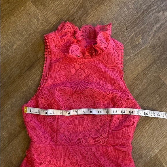 NWT Do+Be Pink Lace High Neck Open Back Dress Size M - Picture 6 of 11